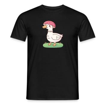Mignon champignon champignon canard - T-shirt homme - noir - Devant - AI Model Male 178 light (178cm)