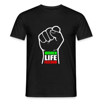 Women life freedom - Men's T-Shirt - black - Front - AI Model Male 178 light (178cm)