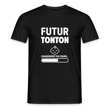 Annonce grossesse Futur tonton Oncle - T-shirt homme - noir - Devant - AI Model Male 178 light (178cm)