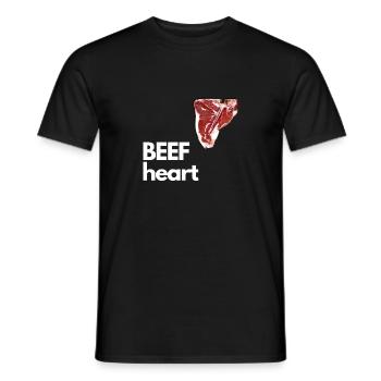 BEEF Heart white - Men's T-Shirt - black - Front - AI Model Male 178 light (178cm)