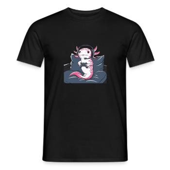 Axolotl Gamer Design – Conception d’amateurs de jeux vidéo - T-shirt homme - noir - Devant - AI Model Male 178 light (178cm)