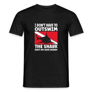 Plongée sous-marine amusante – Citation de Outswim the Shark - T-shirt homme - noir - Devant - AI Model Male 178 light (178cm)
