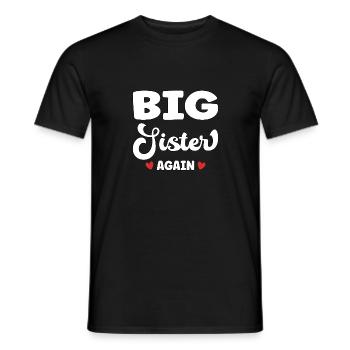 Big Sister Again – Spruch Schwangerschaft - Männer T-Shirt - Schwarz - Vorne - AI Model Male 178 light (178cm)