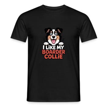 I like my Boarder Collie Hundeliebe - Männer T-Shirt - Schwarz - Vorne - AI Model Male 178 light (178cm)
