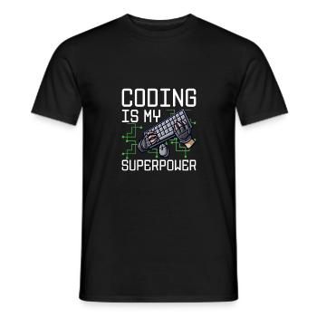 Coding Is My Superpower Programming Coder Computer - Männer T-Shirt - Schwarz - Vorne - AI Model Male 178 light (178cm)