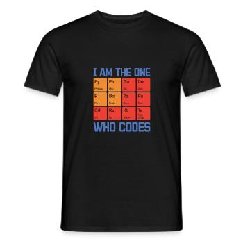 I Am The One Who Codes Programming Programmer Nerd - Männer T-Shirt - Schwarz - Vorne - AI Model Male 178 light (178cm)