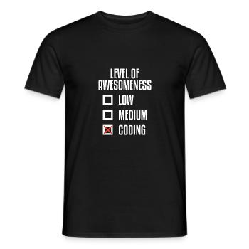 Level Of Awesomeness Low Medium Coding Programming - Männer T-Shirt - Schwarz - Vorne - AI Model Male 178 light (178cm)