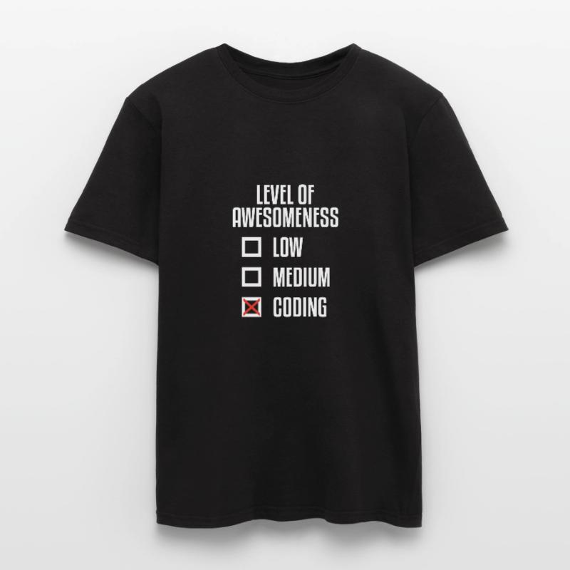 Level Of Awesomeness Low Medium Coding Programming Männer T-Shirt
