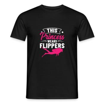 This Princess Wear Flippers Diver Scuba Diver Divi - Männer T-Shirt - Schwarz - Vorne - AI Model Male 178 light (178cm)