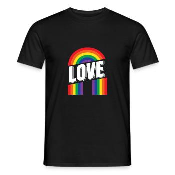 Pride Heart Lgbtq Bisexual Rainbow Love Transgende - Männer T-Shirt - Schwarz - Vorne - AI Model Male 178 light (178cm)