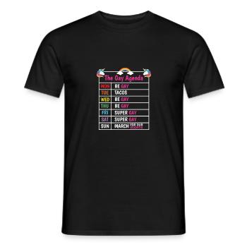 The Gay Agenda Be Gay Pride Bisexual Love Rainbow - Männer T-Shirt - Schwarz - Vorne - AI Model Male 178 light (178cm)