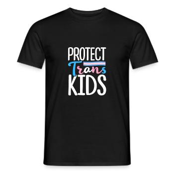 Protect Trans Kids Lgbtq Rainbow Pride Diversity Q - Männer T-Shirt - Schwarz - Vorne - AI Model Male 178 light (178cm)