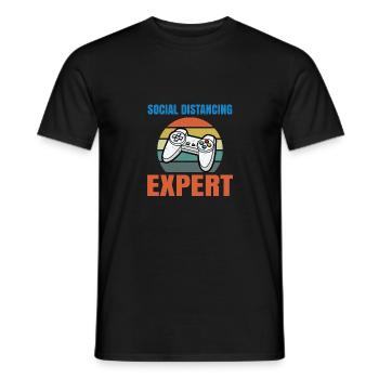 Social Distancing Expert Video Game Player Gaming - Männer T-Shirt - Schwarz - Vorne - AI Model Male 178 light (178cm)
