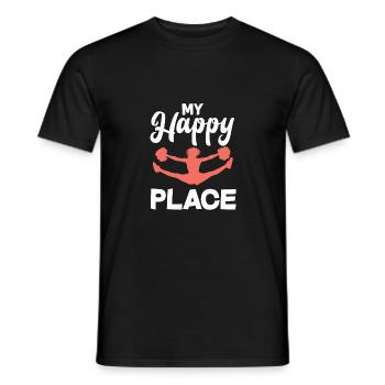 My Happy Place Cheerleading Cheerleader Gymnast Da - Männer T-Shirt - Schwarz - Vorne - AI Model Male 178 light (178cm)