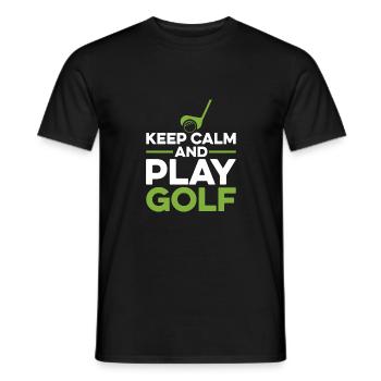 Keep Kalm And Play Golf Golf Player Golfing Driver - Männer T-Shirt - Schwarz - Vorne - AI Model Male 178 light (178cm)