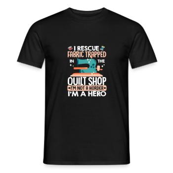 I Rescue Fabric Trapped In The Quilt Shop Knitting - Männer T-Shirt - Schwarz - Vorne - AI Model Male 178 light (178cm)