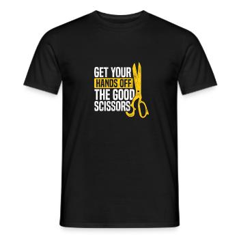 Get Your Hands Off The Good Scissors Crocheting Wo - Männer T-Shirt - Schwarz - Vorne - AI Model Male 178 light (178cm)