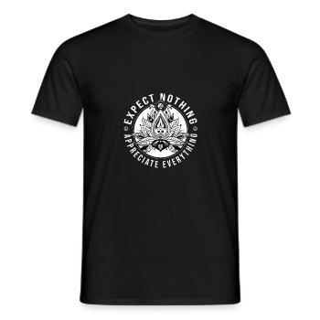 Expect Nothing Appreciate Everything Meditation Me - Männer T-Shirt - Schwarz - Vorne - AI Model Male 178 light (178cm)