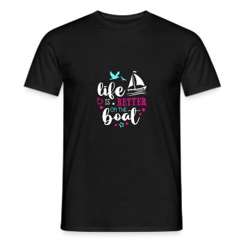 Life Is Better On The Boat Sailboat Captain Sailin - Männer T-Shirt - Schwarz - Vorne - AI Model Male 178 light (178cm)