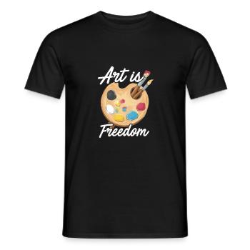 Art Is Freedom Artist Brush Colors Master Painter - Männer T-Shirt - Schwarz - Vorne - AI Model Male 178 light (178cm)