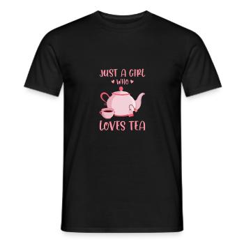 Just A Girl Who Loves Tea Tea Drinker Tea Lover Cu - Männer T-Shirt - Schwarz - Vorne - AI Model Male 178 light (178cm)