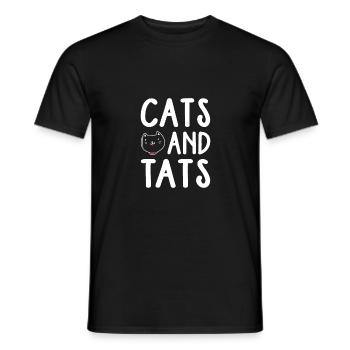 Cats And Tats Cat Lover Training Animals Pets Pet - Männer T-Shirt - Schwarz - Vorne - AI Model Male 178 light (178cm)