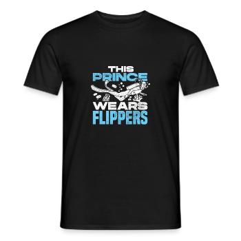This Prince Wears Flippers Diver Scuba Diver Divin - Männer T-Shirt - Schwarz - Vorne - AI Model Male 178 light (178cm)