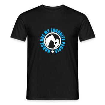 Horses Are My Favorite People Horse Lover Horse Ri - Männer T-Shirt - Schwarz - Vorne - AI Model Male 178 light (178cm)
