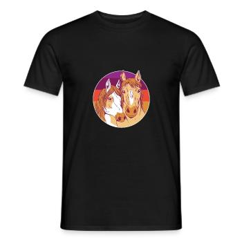 Retro Graphic Horse Lover Equestrian Rider Horses - Männer T-Shirt - Schwarz - Vorne - AI Model Male 178 light (178cm)