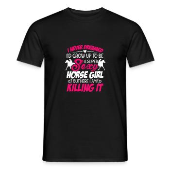 I Never Dreamed I'd Grow Up Top Be A Horse Girl Eq - Männer T-Shirt - Schwarz - Vorne - AI Model Male 178 light (178cm)