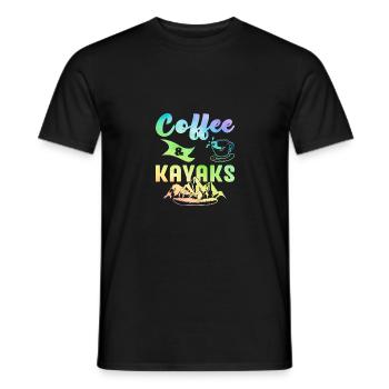 Coffee And Kayaks Kayaking Rowing Rower Canoe Padd - Männer T-Shirt - Schwarz - Vorne - AI Model Male 178 light (178cm)