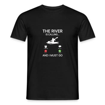 The River Is Calling And I Must Go Rowing Canoe Ka - Männer T-Shirt - Schwarz - Vorne - AI Model Male 178 light (178cm)