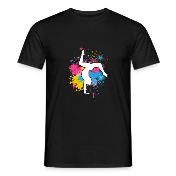 Retro Graphic Gymnast Gymnastics Acrobat Acrobatic - Männer T-Shirt - Schwarz - Vorne - AI Model Male 178 light (178cm)