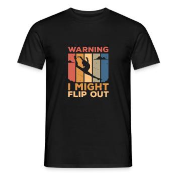 Warning I Might Flip Out Gymnastics Gymnast Acroba - Männer T-Shirt - Schwarz - Vorne - AI Model Male 178 light (178cm)