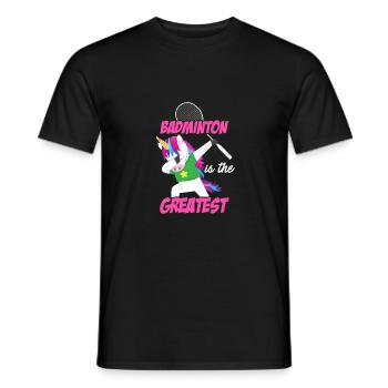 Badminton Is The Greatest Badminton Player Shuttle - Männer T-Shirt - Schwarz - Vorne - AI Model Male 178 light (178cm)