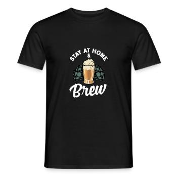 Stay At Home And Brew Homebrewing Brewery Brew Bee - Männer T-Shirt - Schwarz - Vorne - AI Model Male 178 light (178cm)