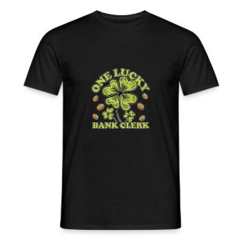 One Lucky Bank Clerk Finance Banker Bookkeeper Cas - Männer T-Shirt - Schwarz - Vorne - AI Model Male 178 light (178cm)