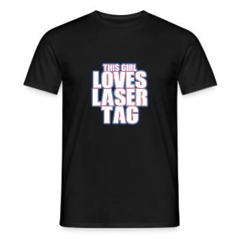 This Girl Loves Lasertag Lasergame Lasertag Player - Männer T-Shirt - Schwarz - Vorne - AI Model Male 178 light (178cm)