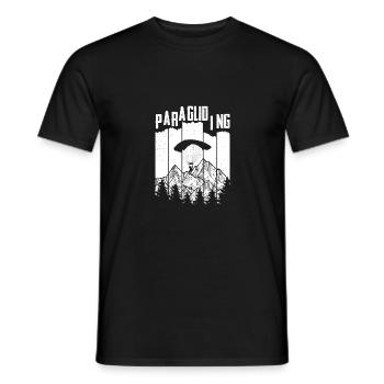 Retro Graphic Paragliding Paraglider Parachute Sky - Männer T-Shirt - Schwarz - Vorne - AI Model Male 178 light (178cm)
