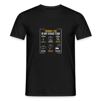 Things Is Do In My Spare Time Paragliding Paraglid - Männer T-Shirt - Schwarz - Vorne - AI Model Male 178 light (178cm)