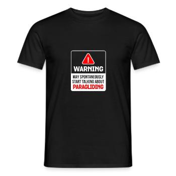 Warning May Spontaneously Start Talking About Para - Männer T-Shirt - Schwarz - Vorne - AI Model Male 178 light (178cm)