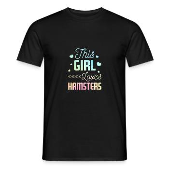 This Girls loves Hamsters Animal Owner Pets Lover - Männer T-Shirt - Schwarz - Vorne - AI Model Male 178 light (178cm)