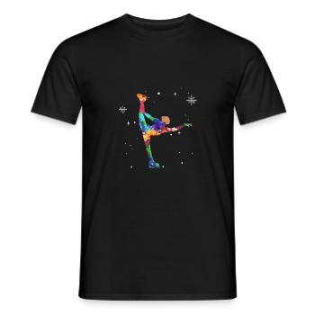 Retro Graphic Ice Skating Figure Skater Ice Skater - Männer T-Shirt - Schwarz - Vorne - AI Model Male 178 light (178cm)