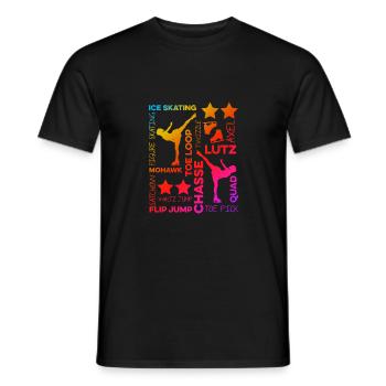 Retro Graphic Ice Skating Figure Skater Ice Skater - Männer T-Shirt - Schwarz - Vorne - AI Model Male 178 light (178cm)