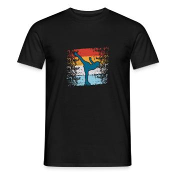 Retro Graphic Ice Skating Figure Skater Ice Skater - Männer T-Shirt - Schwarz - Vorne - AI Model Male 178 light (178cm)