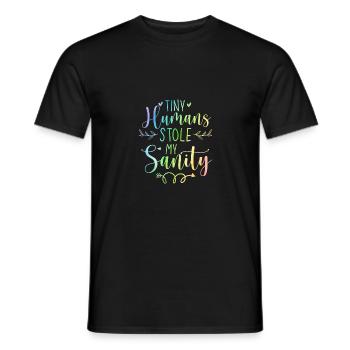 Tiny Humans Stole My Heart Daycare Provider Babysi - Männer T-Shirt - Schwarz - Vorne - AI Model Male 178 light (178cm)