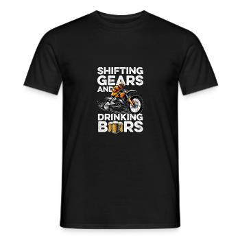 Shifting Gears And Drinking Beers Motocross Dirt B - Männer T-Shirt - Schwarz - Vorne - AI Model Male 178 light (178cm)