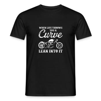 When Life Throws You A Curve Lean Into It Motorcyc - Männer T-Shirt - Schwarz - Vorne - AI Model Male 178 light (178cm)