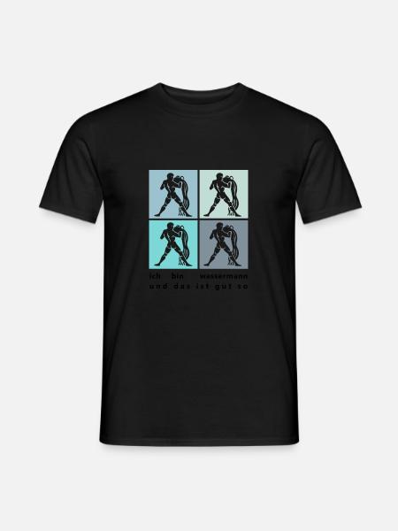 Wassermann - Männer T-Shirt - Schwarz