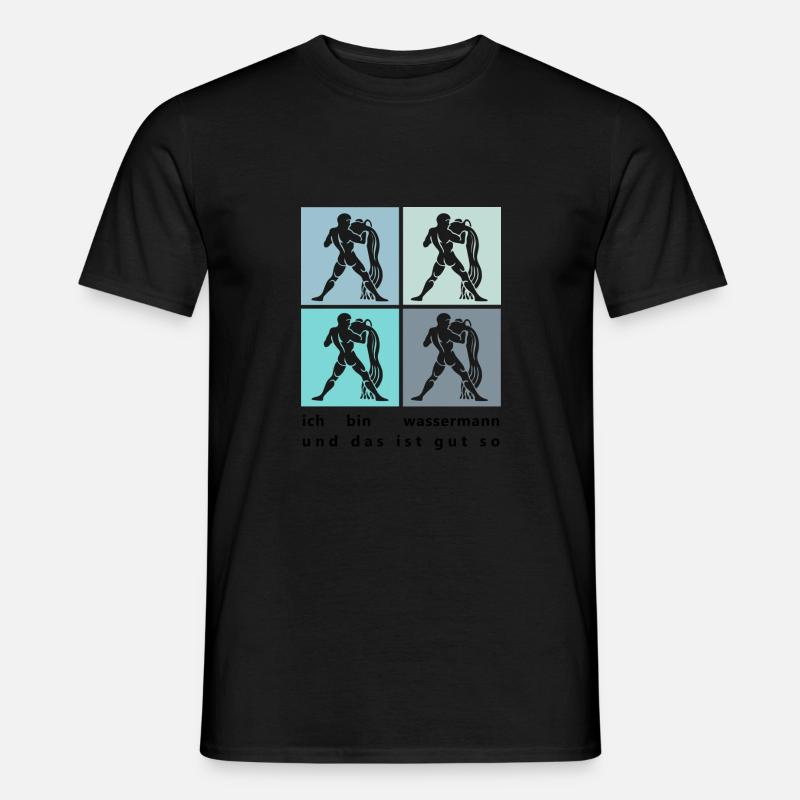 Wassermann - Männer T-Shirt - Schwarz